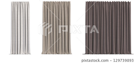 curtain isolated on a transparent background, interior decorations, 3D illustration, cg render curtain isolated on a transparent background, interior decorations, 3D illustration, cg render 129739893