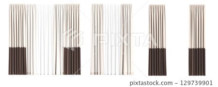 curtain isolated on a transparent background, interior decorations, 3D illustration, cg render 129739901