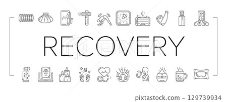 recovery wellness practices icons set vector 129739934
