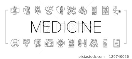 personalized medicine genomics icons set vector 129740026