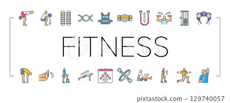 functional fitness mobility icons set vector 129740057