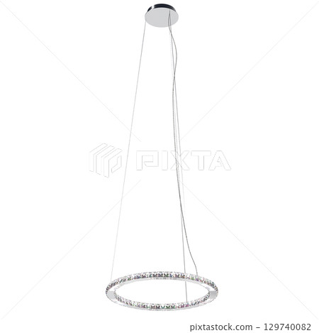 chandelier on the ceiling isolated on transparent background, hanging lamp, pendant light, 3D illustration, cg render chandelier on the ceiling isolated on transparent background, hanging lamp, pendant light, 3D illustration, cg render 129740082