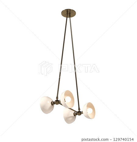chandelier on the ceiling isolated on transparent background, hanging lamp, pendant light, 3D illustration, cg render chandelier on the ceiling isolated on transparent background, hanging lamp, pendant light, 3D illustration, cg render 129740154