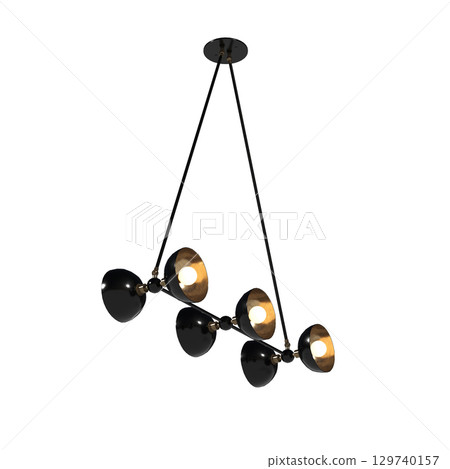 chandelier on the ceiling isolated on transparent background, hanging lamp, pendant light, 3D illustration, cg render chandelier on the ceiling isolated on transparent background, hanging lamp, pendant light, 3D illustration, cg render 129740157