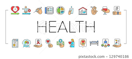 health indicators icons set vector 129740186