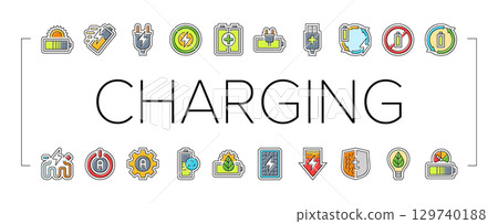 energy charging product icons set vector 129740188