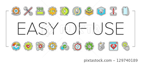 ease of use product icons set vector 129740189