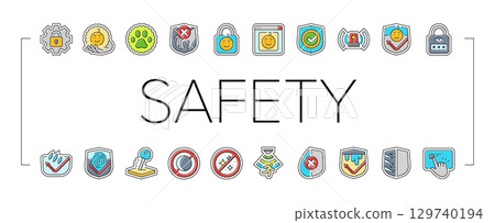 safety protection product icons set vector safety protection product icons set vector 129740194