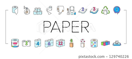 toilet paper tissue roll soft icons set vector toilet paper tissue roll soft icons set vector 129740226