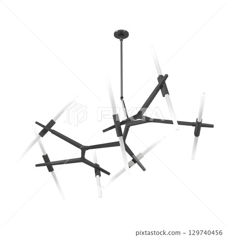 chandelier on the ceiling isolated on transparent background, hanging lamp, pendant light, 3D illustration, cg render chandelier on the ceiling isolated on transparent background, hanging lamp, pendant light, 3D illustration, cg render 129740456