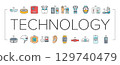wearable technologies tracker icons set vector 129740479
