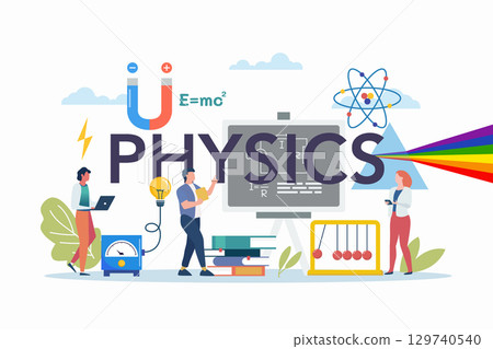Physics scene with physics elements. 129740540