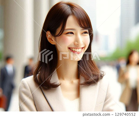 微笑在辦公室鎮的女實業家 129740552