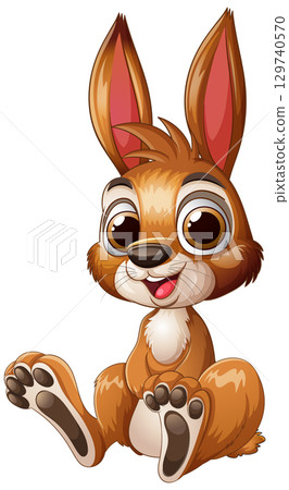 Adorable Baby Bunny Illustration Adorable Baby Bunny Illustration 129740570