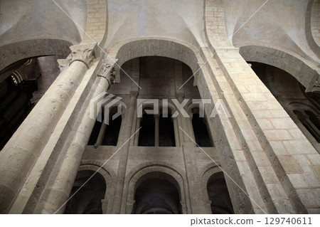 Interior of Abbey Church of Sainte-Foy in Conques, France on St. James Way Interior of Abbey Church of Sainte-Foy in Conques, France on St. James Way 129740611