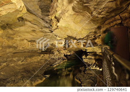 Underground river in Padirac Cave in France's Dordogne region 129740641