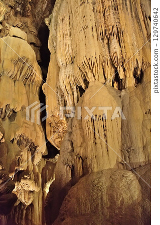 Unique geological formations in Padirac Cave, France, Dordogne region 129740642