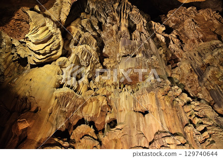 Unique geological formations in Padirac Cave, France, Dordogne region Unique geological formations in Padirac Cave, France, Dordogne region 129740644