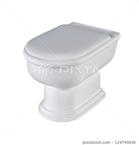 Lavatory pan isolated on a transparent background, bidet, 3D illustration, and CG render Lavatory pan isolated on a transparent background, bidet, 3D illustration, and CG render 129740836