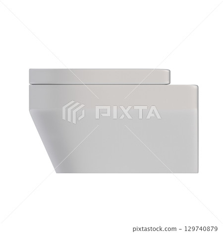 Lavatory pan isolated on a transparent background, bidet, 3D illustration, and CG render 129740879