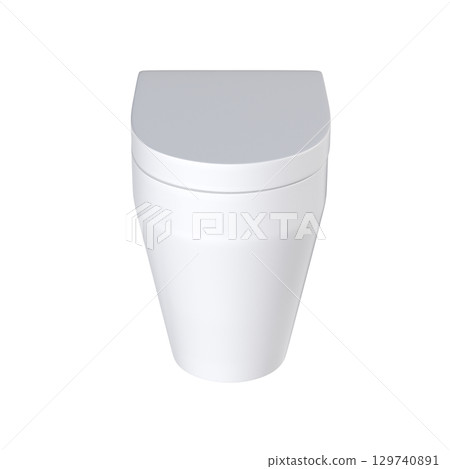 Lavatory pan isolated on a transparent background, bidet, 3D illustration, and CG render 129740891