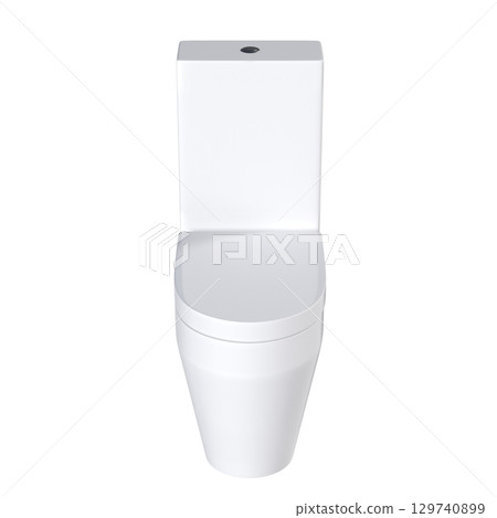 Lavatory pan isolated on a transparent background, bidet, 3D illustration, and CG render 129740899