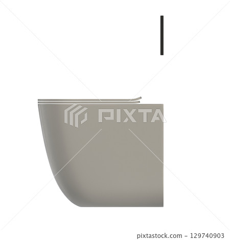Lavatory pan isolated on a transparent background, bidet, 3D illustration, and CG render 129740903