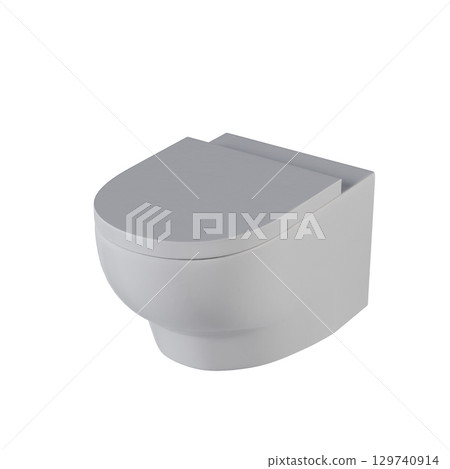 Lavatory pan isolated on a transparent background, bidet, 3D illustration, and CG render Lavatory pan isolated on a transparent background, bidet, 3D illustration, and CG render 129740914