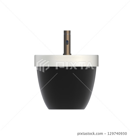 Lavatory pan isolated on a transparent background, bidet, 3D illustration, and CG render 129740930