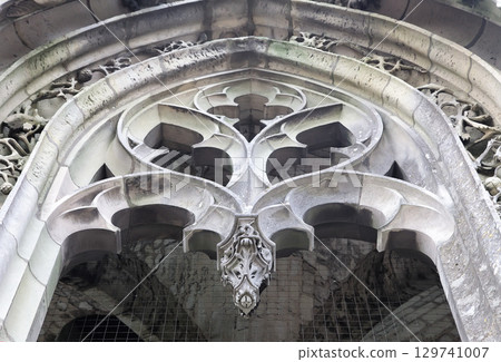 Exploring intricate stone carvings at Notre-Dame de Chartres Cathedral in France Exploring intricate stone carvings at Notre-Dame de Chartres Cathedral in France 129741007