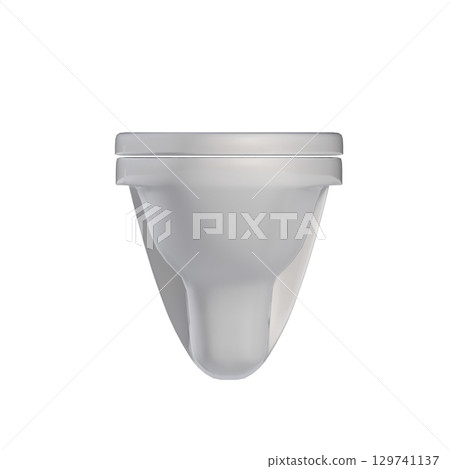 Lavatory pan isolated on a transparent background, bidet, 3D illustration, and CG render 129741137