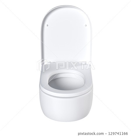 Lavatory pan isolated on a transparent background, bidet, 3D illustration, and CG render 129741166