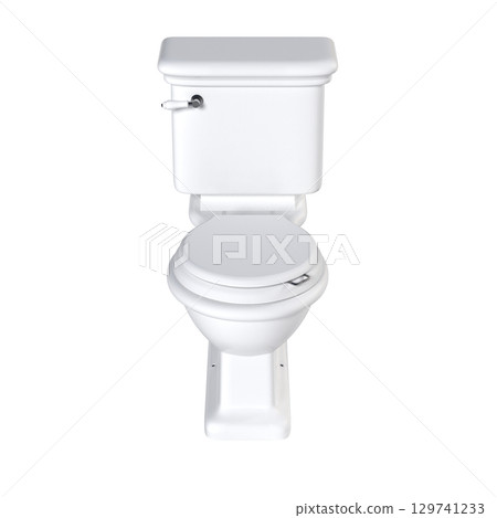Lavatory pan isolated on a transparent background, bidet, 3D illustration, and CG render 129741233