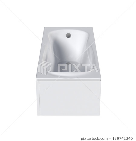bathtub isolated on a transparent background, 3D illustration, and a CG render 129741340