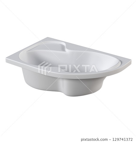 bathtub isolated on a transparent background, 3D illustration, and a CG render 129741372