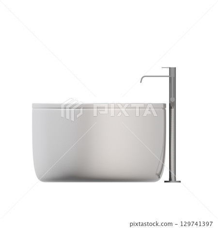 bathtub isolated on a transparent background, 3D illustration, and a CG render 129741397