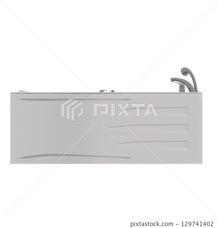 bathtub isolated on a transparent background, 3D illustration, and a CG render 129741402