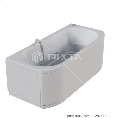 bathtub isolated on a transparent background, 3D illustration, and a CG render bathtub isolated on a transparent background, 3D illustration, and a CG render 129741409