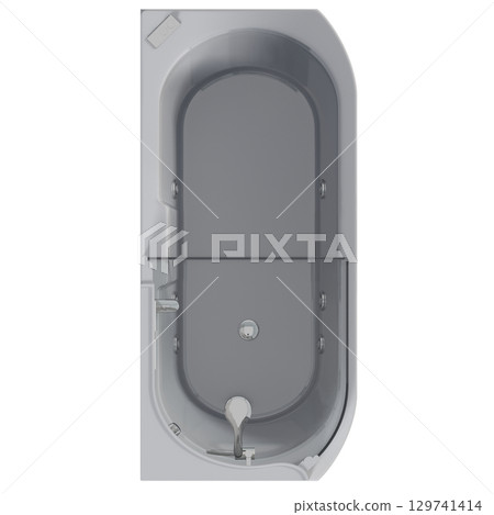 bathtub isolated on a transparent background, 3D illustration, and a CG render 129741414