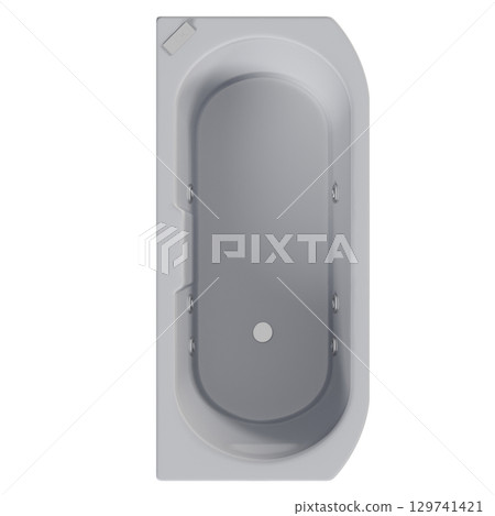 bathtub isolated on a transparent background, 3D illustration, and a CG render 129741421