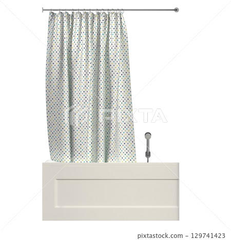 bathtub isolated on a transparent background, 3D illustration, and a CG render bathtub isolated on a transparent background, 3D illustration, and a CG render 129741423