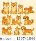 Picture book style dog illustration set 129741644