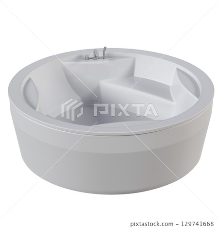 bathtub isolated on a transparent background, 3D illustration, and a CG render 129741668