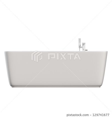 bathtub isolated on a transparent background, 3D illustration, and a CG render 129741677