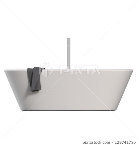 bathtub isolated on a transparent background, 3D illustration, and a CG render bathtub isolated on a transparent background, 3D illustration, and a CG render 129741750