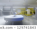 shopping mall, interior visualization, 3D illustration 129741843