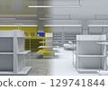 shopping mall, interior visualization, 3D illustration 129741844