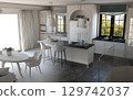 residential interior visualization, 3D illustration, cg 129742037