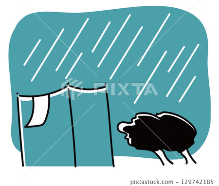 暴風雨施工現場_單色 129742185