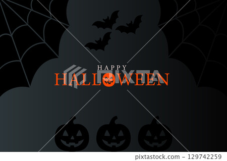 Halloween Witch Flying on Broom Silhouette with Full Moon Halloween Witch Flying on Broom Silhouette with Full Moon 129742259